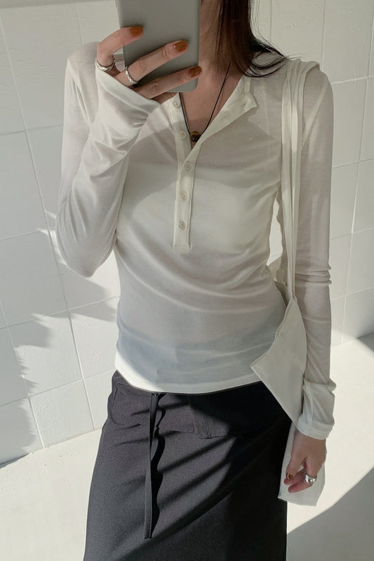 BUTTON HENLEY TOP 2314