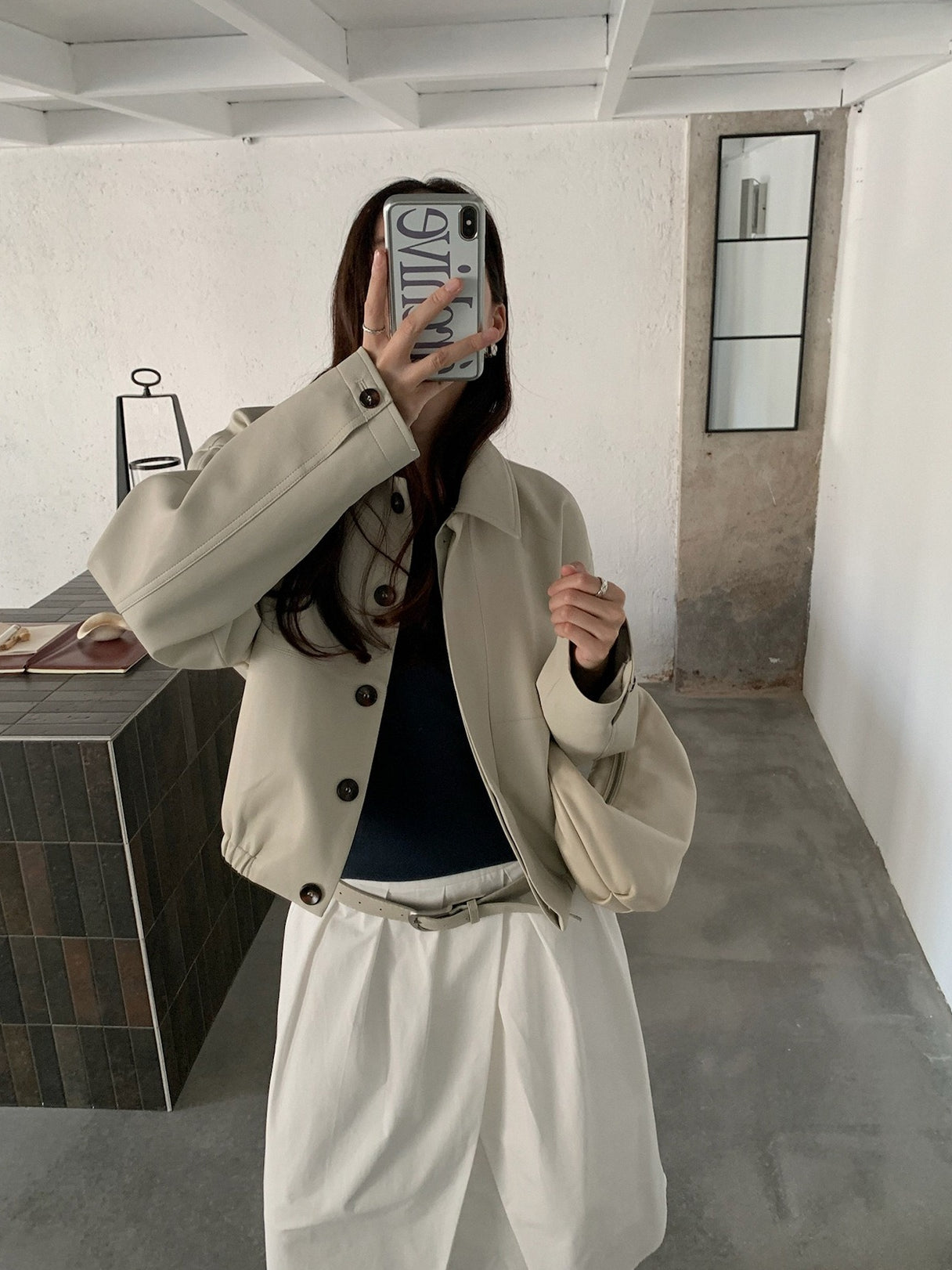 VEGAN LEATHER COCOON JACKET 2459