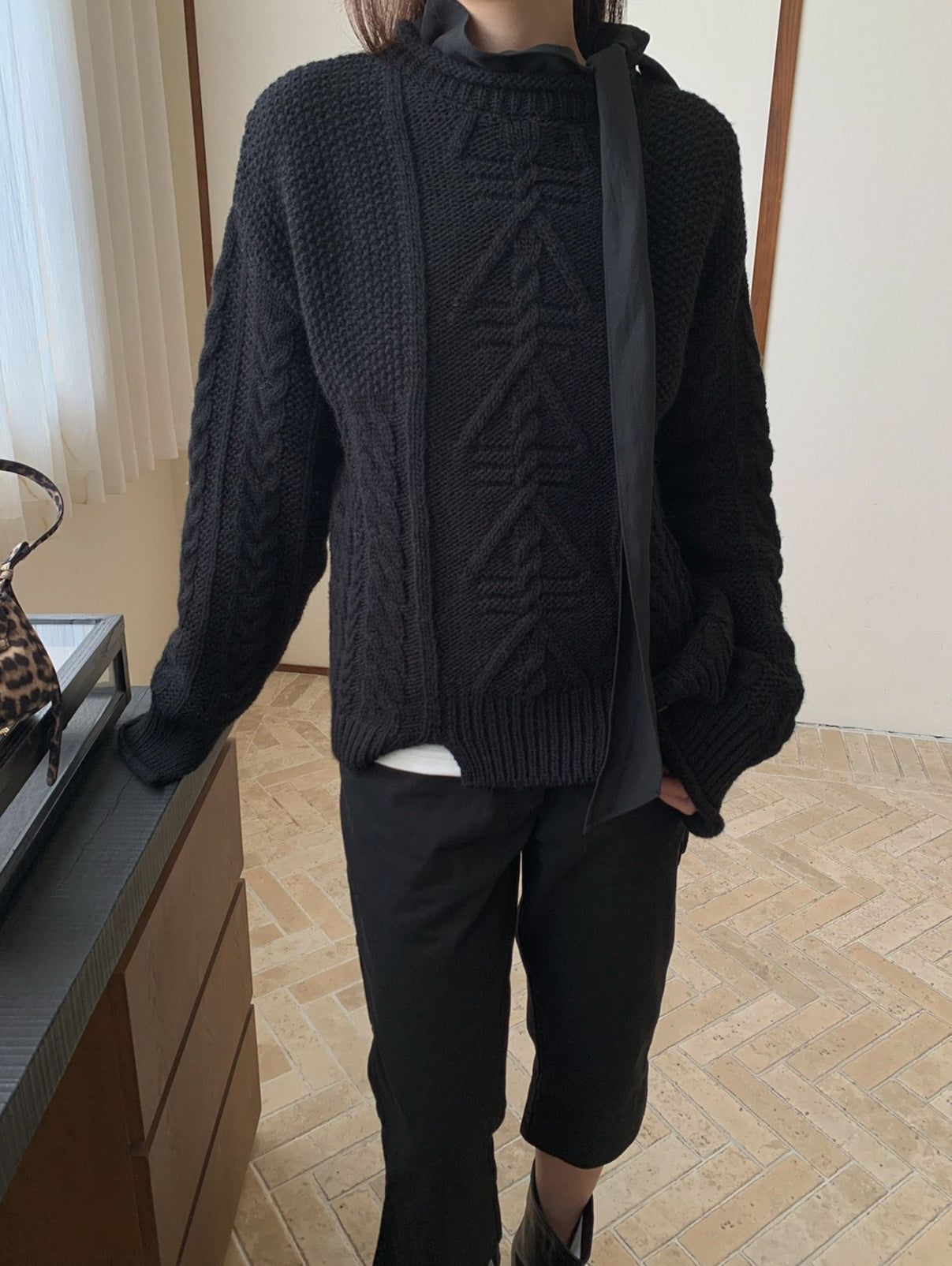LAYERED LIKE CABLE KNIT 2500