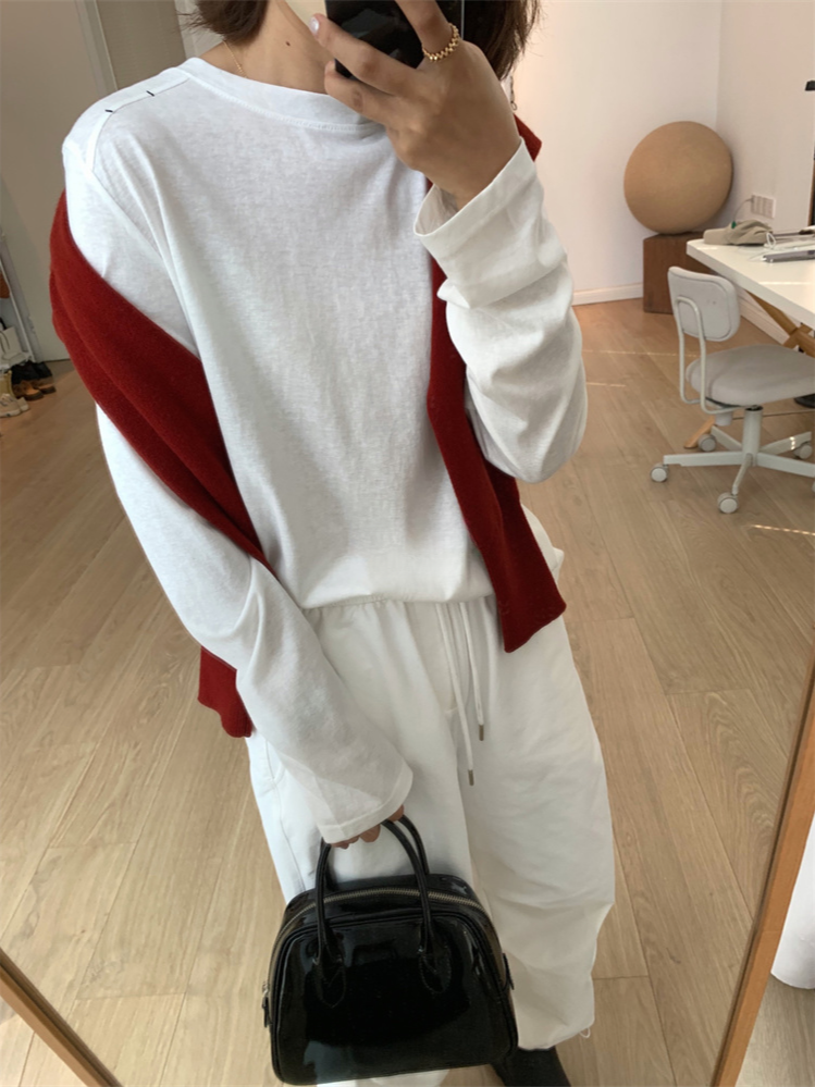 ポイントスッテチコットンロングスリーブTシャツ 2089