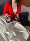 LOOSE ASYM V-CARDIGAN 2464