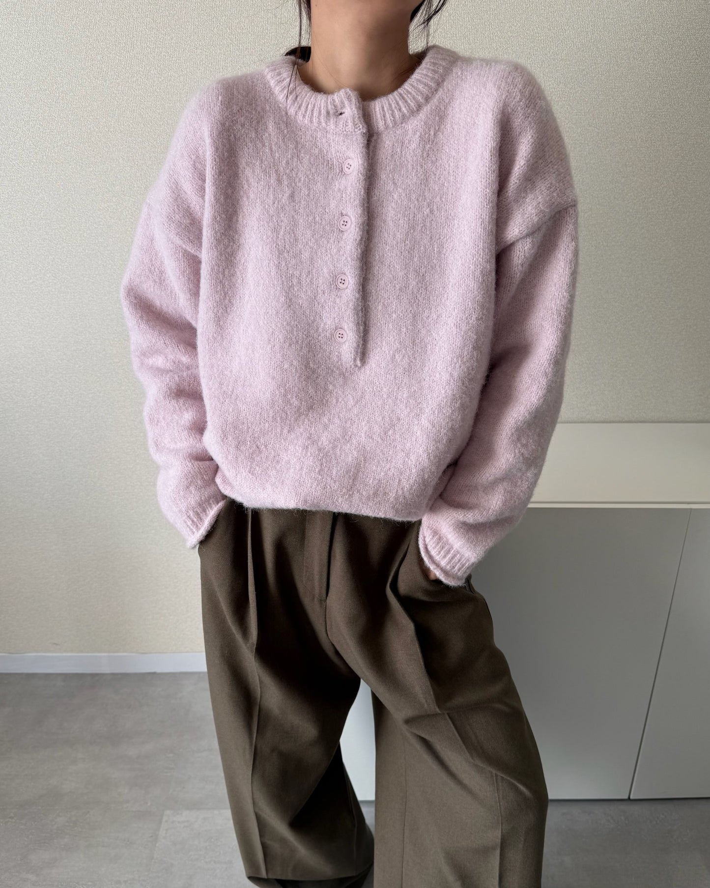 OVERSIZED HENLEY KNIT 2230