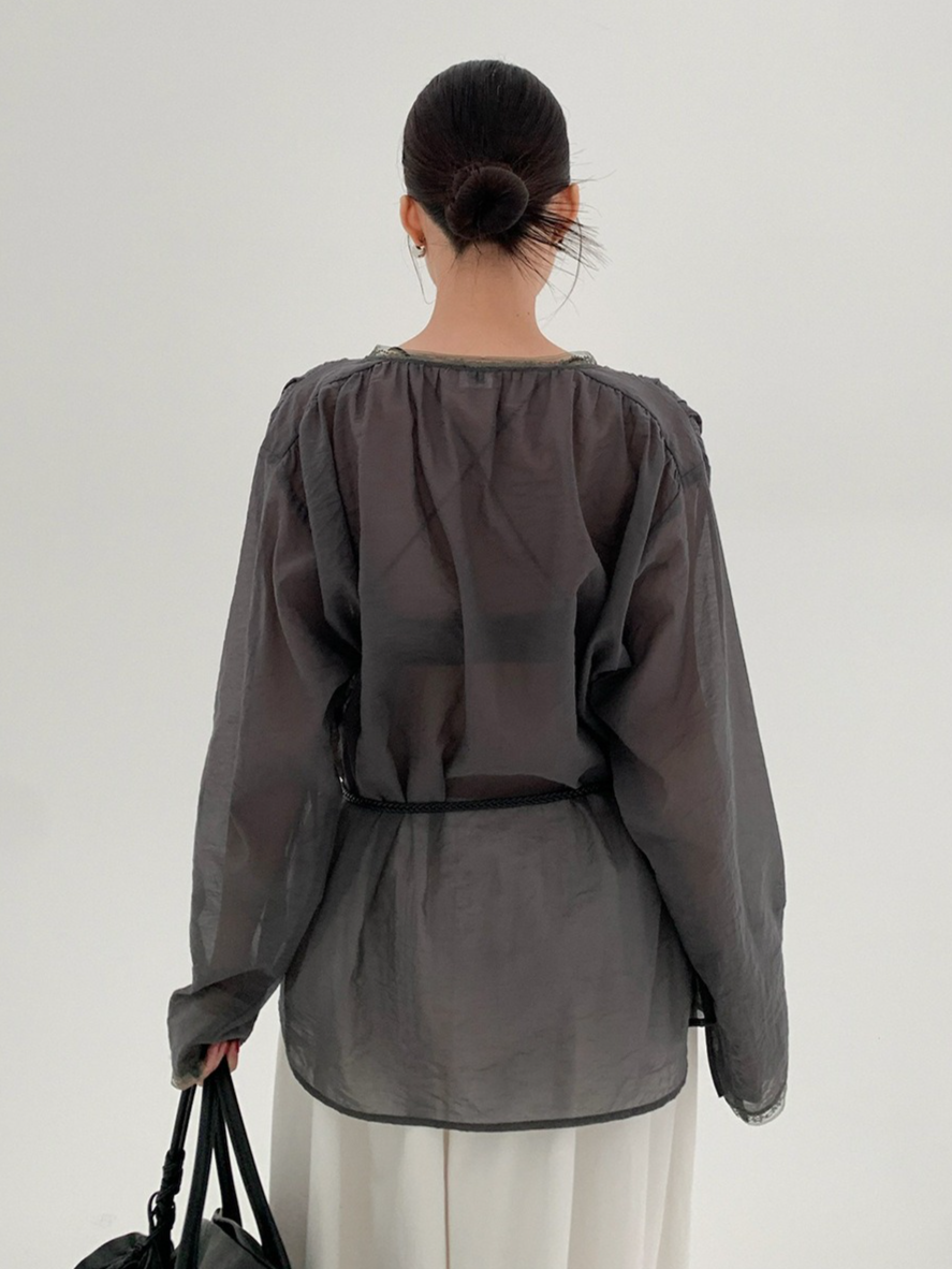 SHEER TIE-NECK BLOUSE 2131