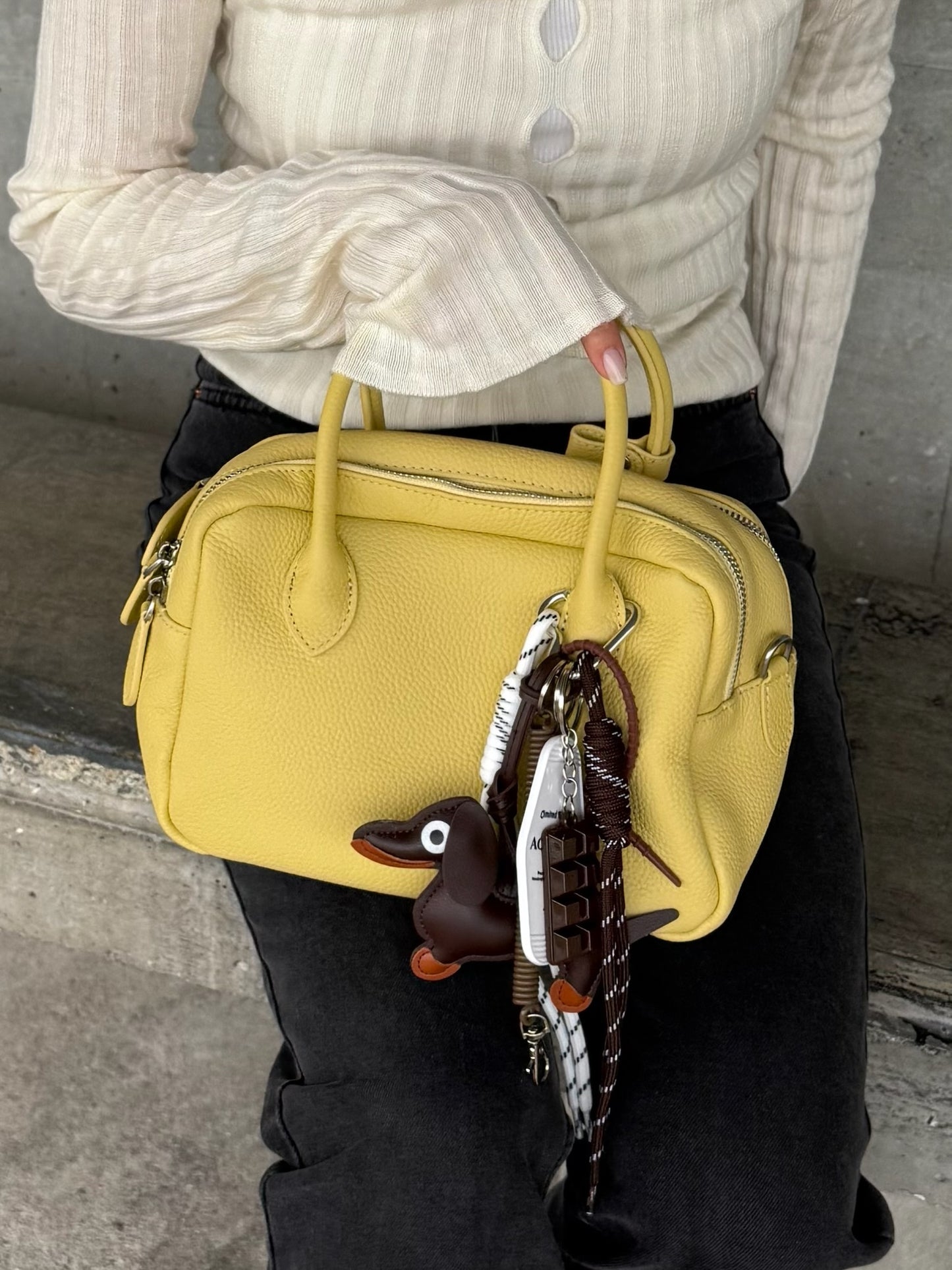 2WAY DOUBLE ZIP MINI BOSTON BAG 2351