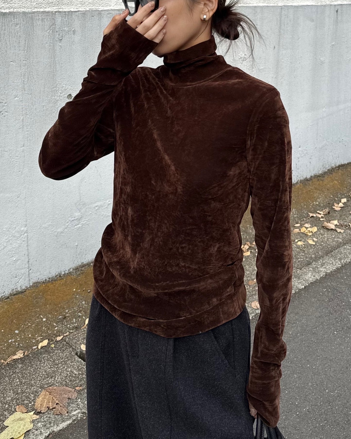 FLOCKED SHEER TURTLENECK 2224