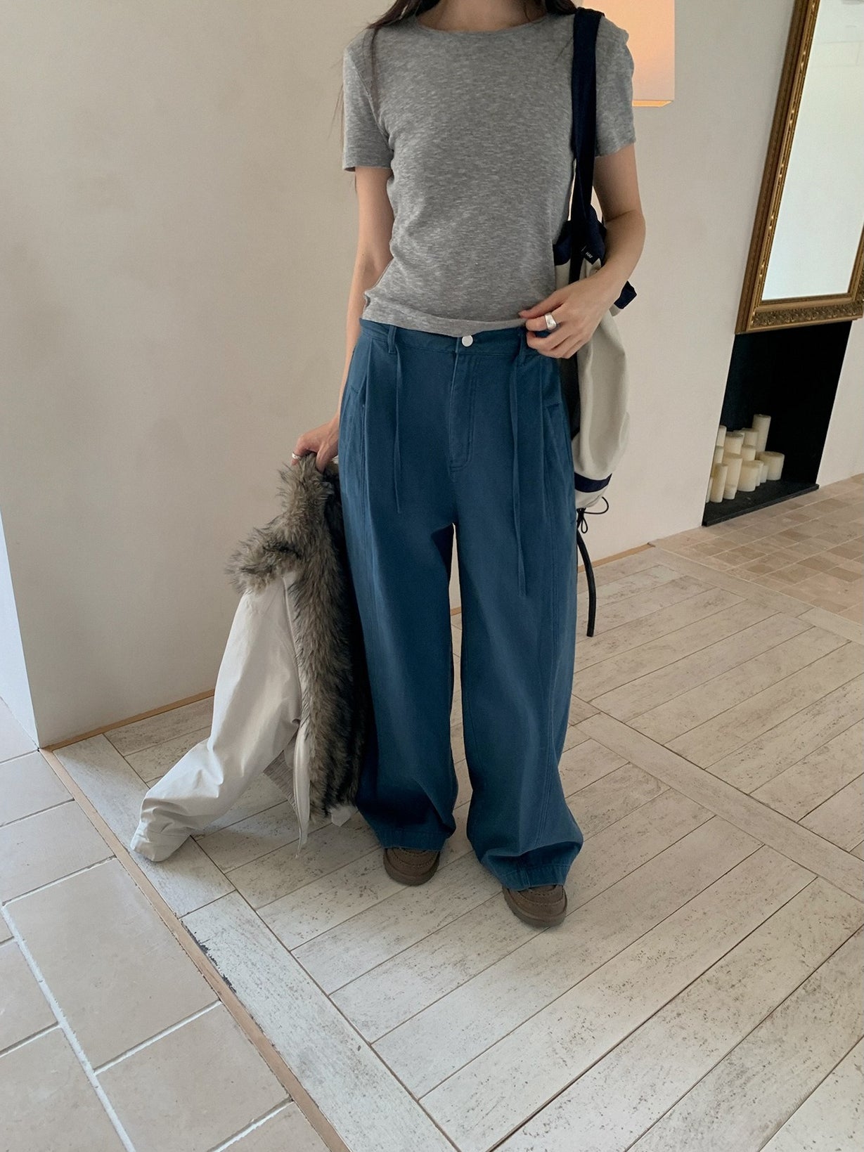 CORD BELT COCOON PANTS 2502