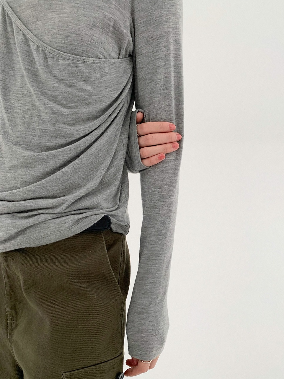 アシメトリードレープレイヤートップス 2202