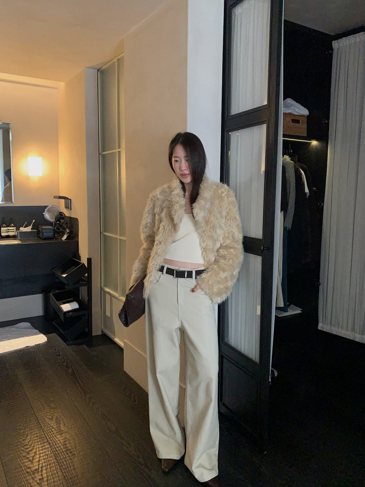 FLUFFY ECO FUR COAT 2501