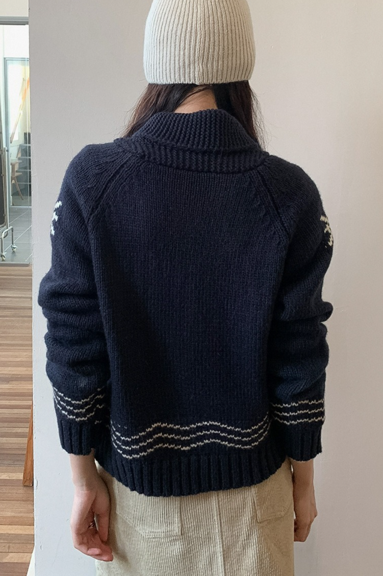 ノルディック柄ジップニット 2217