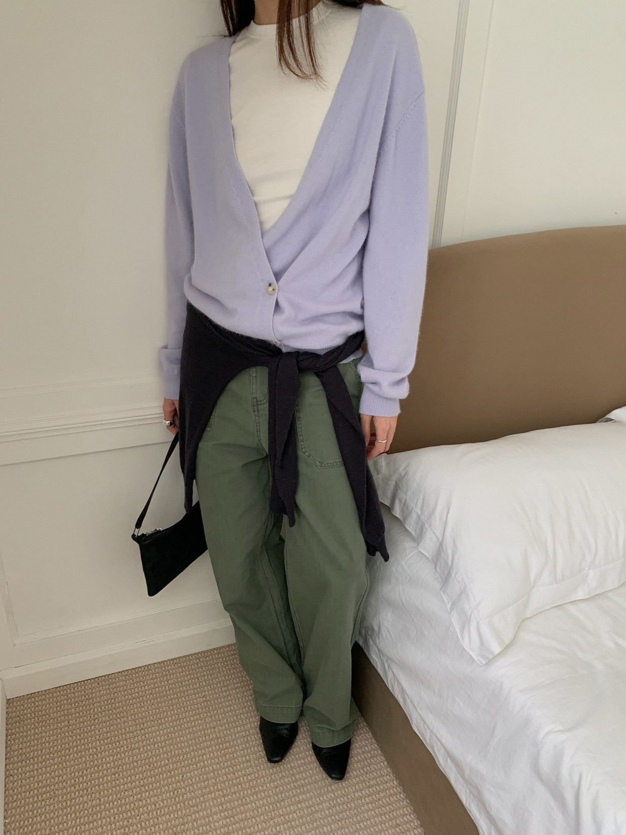 LOOSE ASYM V-CARDIGAN 2464