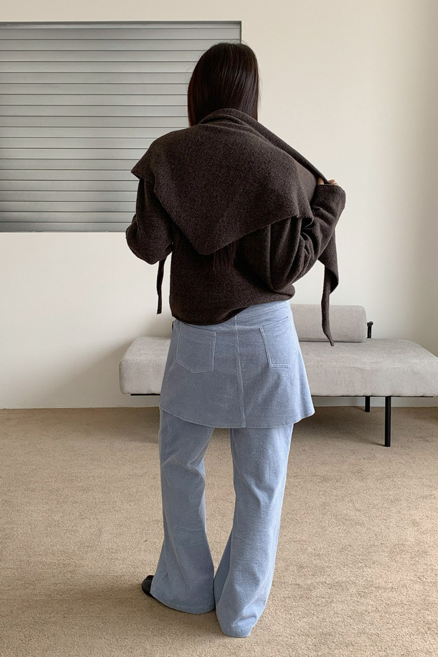 ストール付ラウンドネックカラーニット 2219