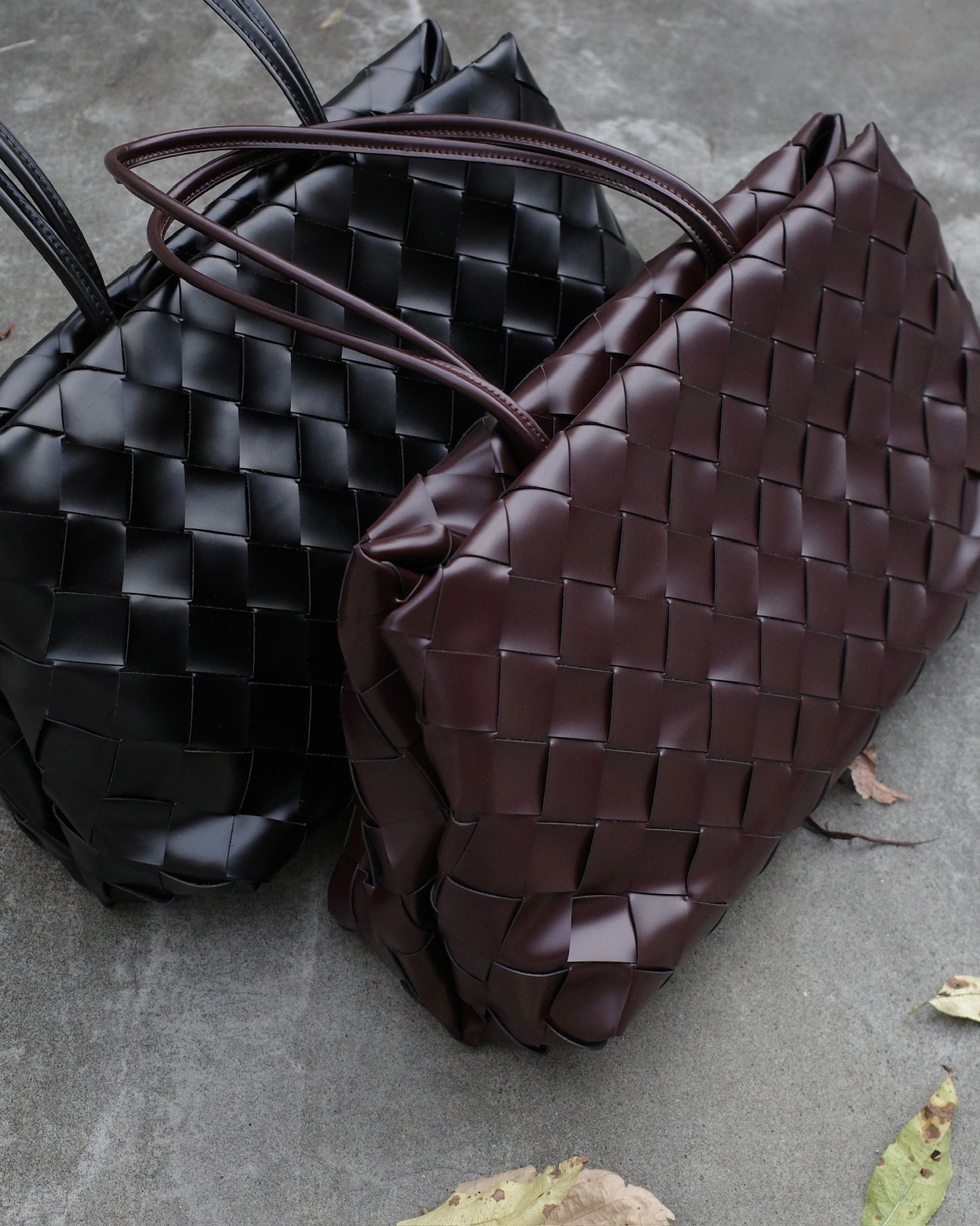 レザー編み込みショルダーバッグ 2139