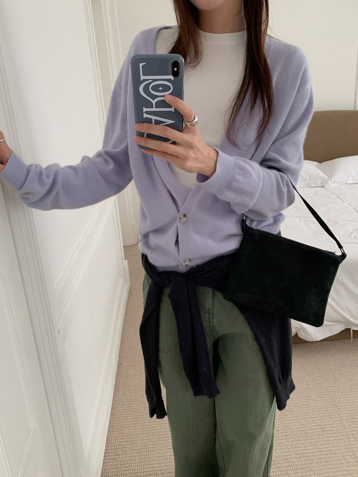 LOOSE ASYM V-CARDIGAN 2464