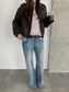 VEGAN LEATHER COCOON JACKET 2459