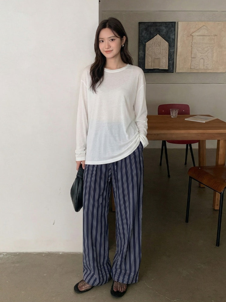 ストライプストレートパンツ 2412