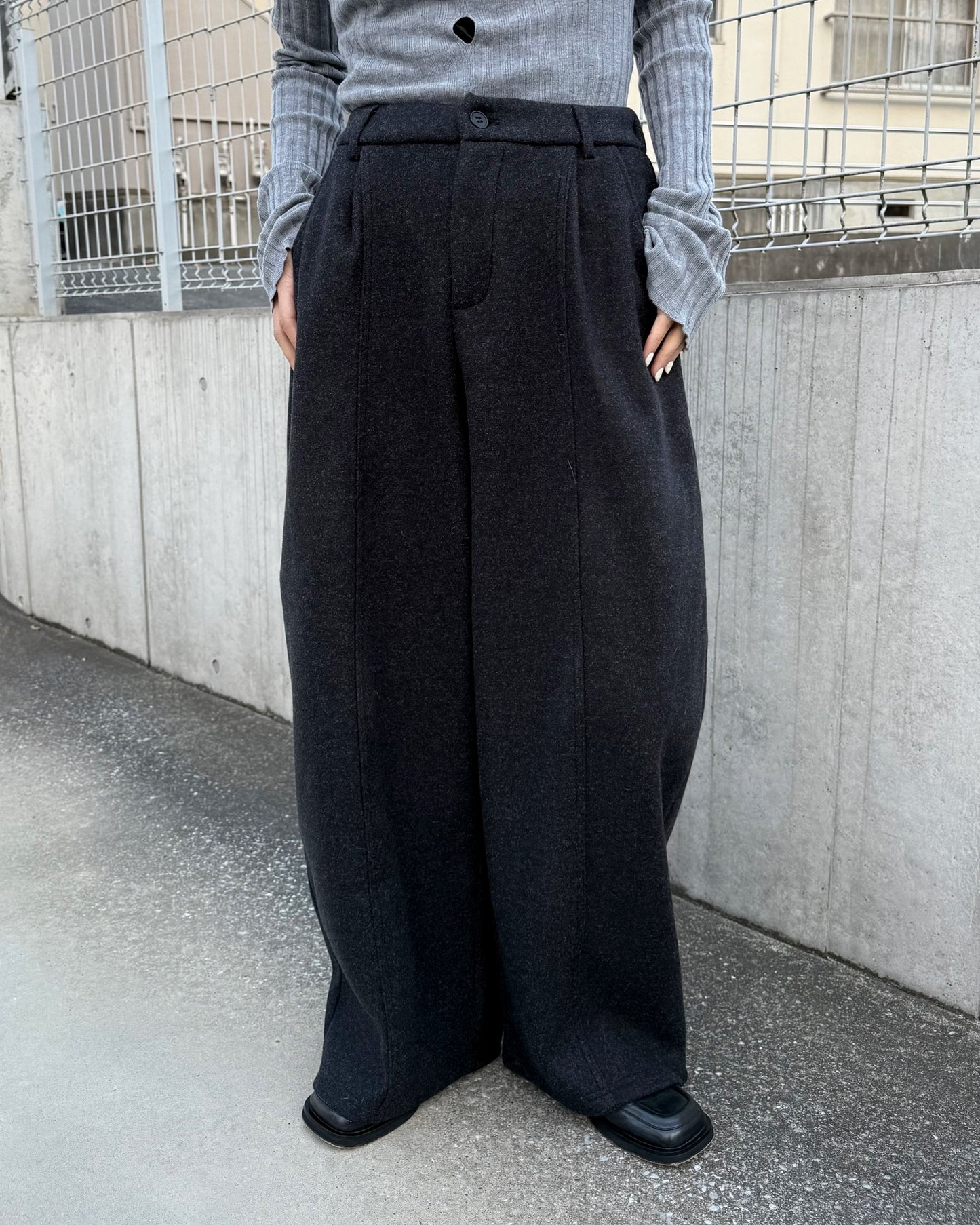 STRAIGHT WIDE PANTS 2222