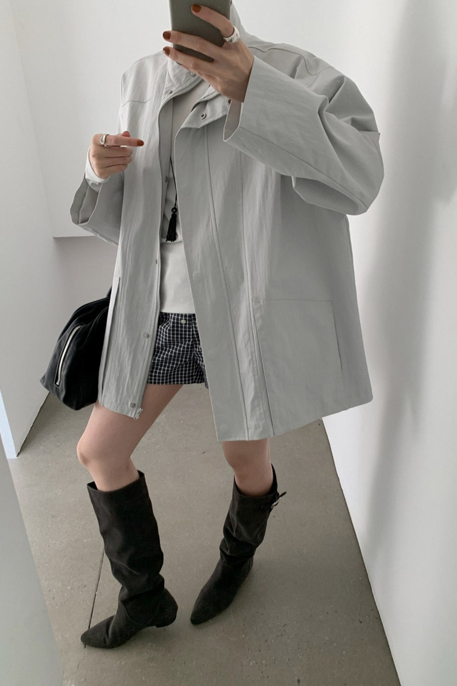 OVERSIZED STAND COLLAR JACKET 2321
