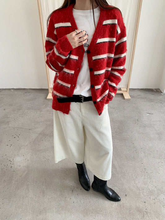 マルチボーダーニットカーディガン 2237