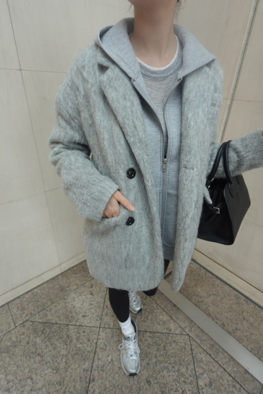 【再販】ミドル丈オーバーサイズシャギーコート 1227