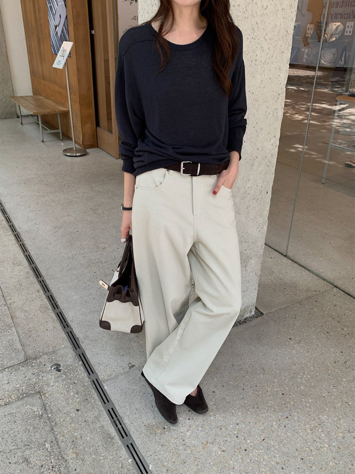 HIGH-WAIST STRAIGHT PANTS 2456