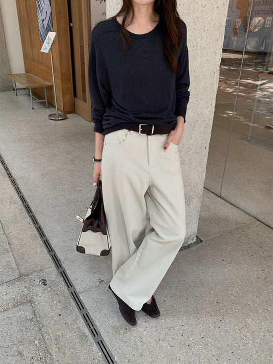 HIGH-WAIST STRAIGHT PANTS 2456