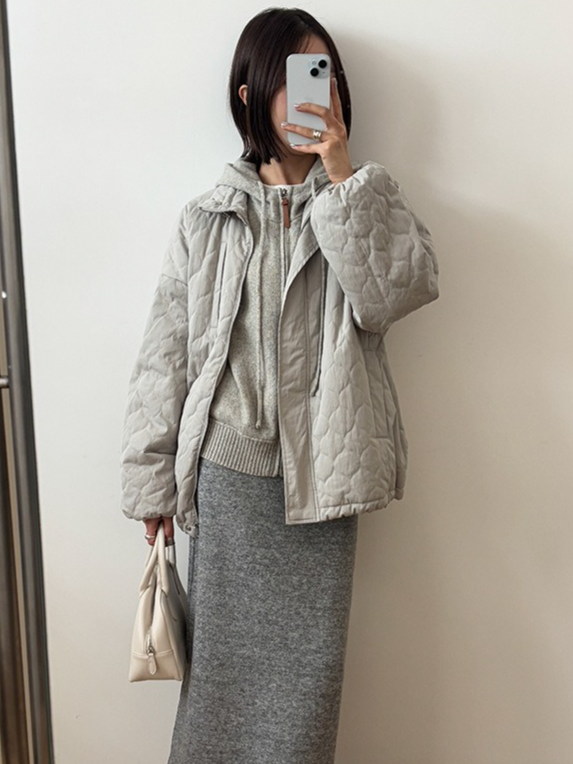 キルティングハイネックブルゾン 2192