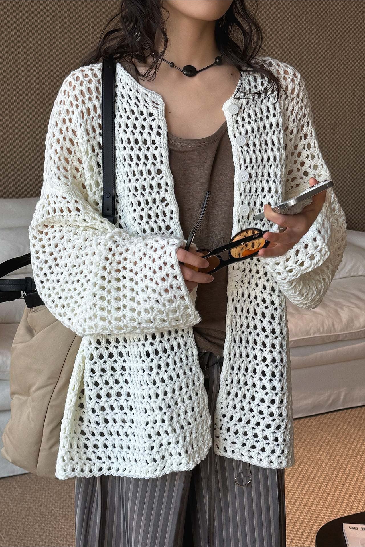 シアーメッシュニットカーディガン 2265