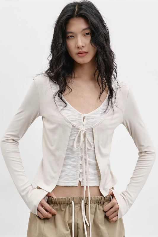 レイヤードVネックトップス 2294