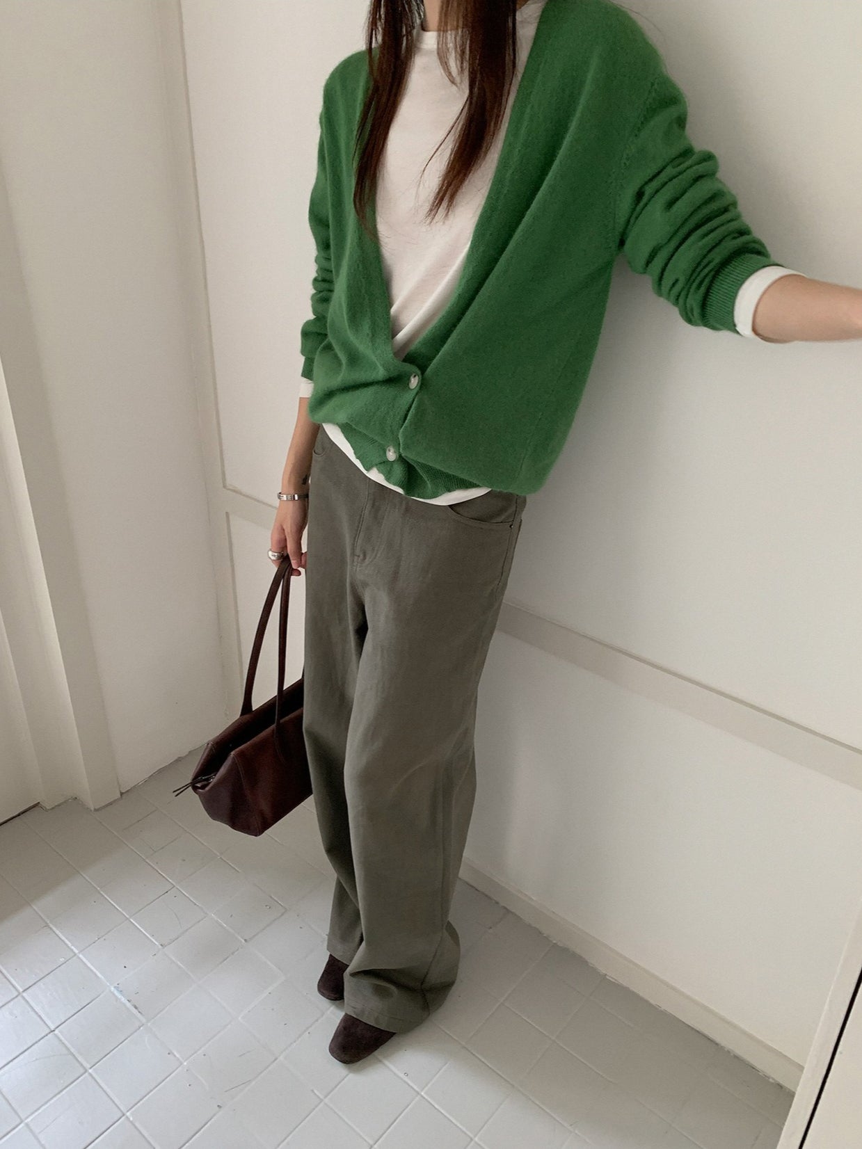 LOOSE ASYM V-CARDIGAN 2464