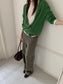 LOOSE ASYM V-CARDIGAN 2464