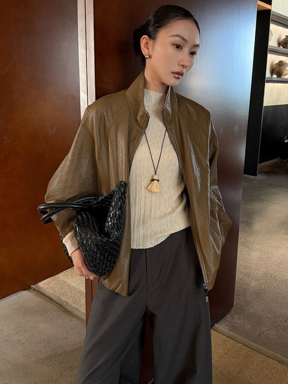 LEATHER ZIP BLOUSON 2515