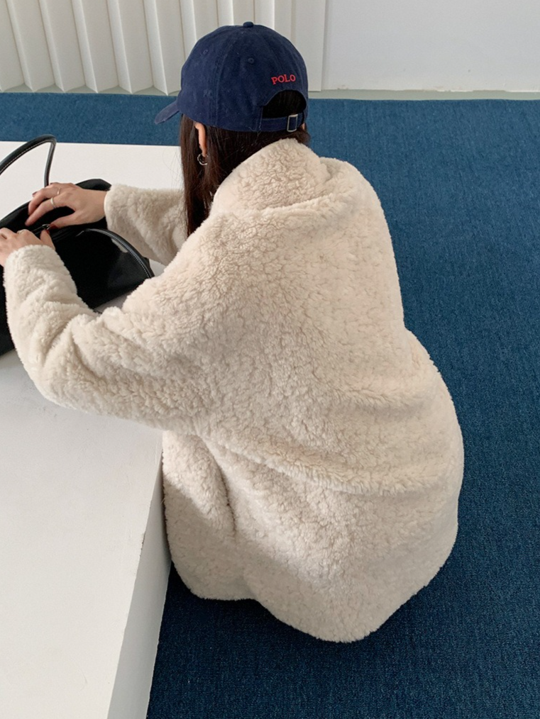 スタンドカラーボアコート 2209