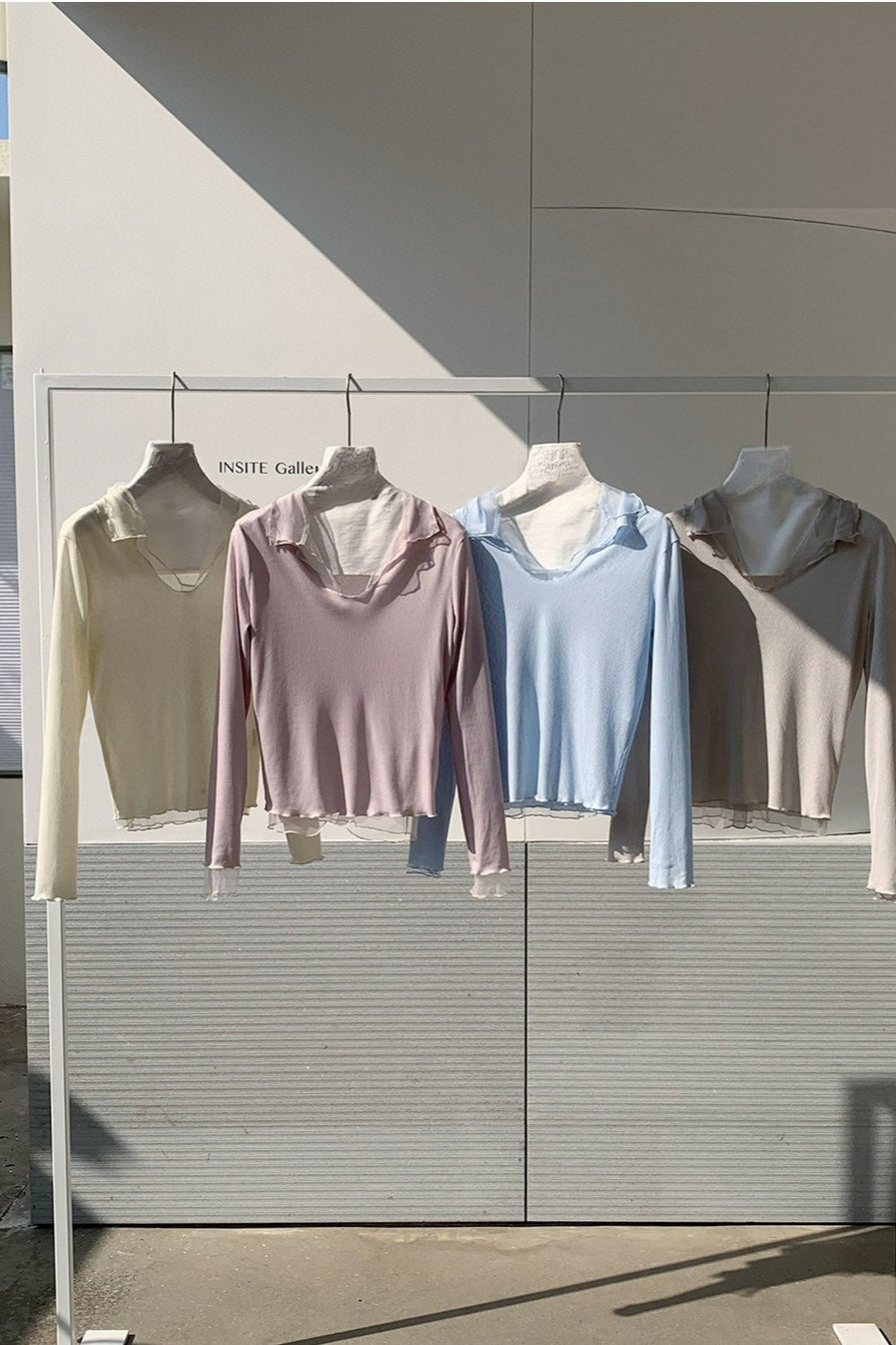 LAYERED SHEER COLLAR TOP–COLORS 2310