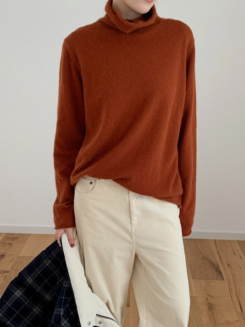 ルーズハイネックカラーニット 2200