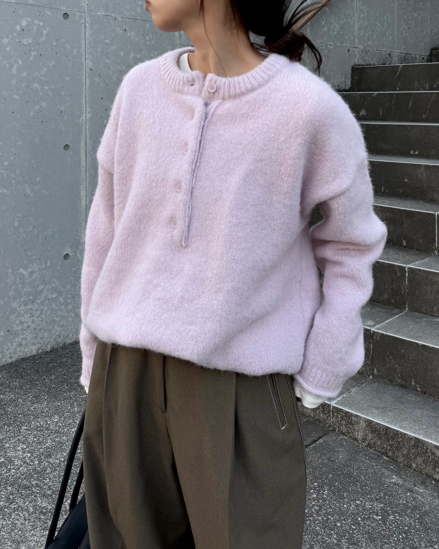 OVERSIZED HENLEY KNIT 2230