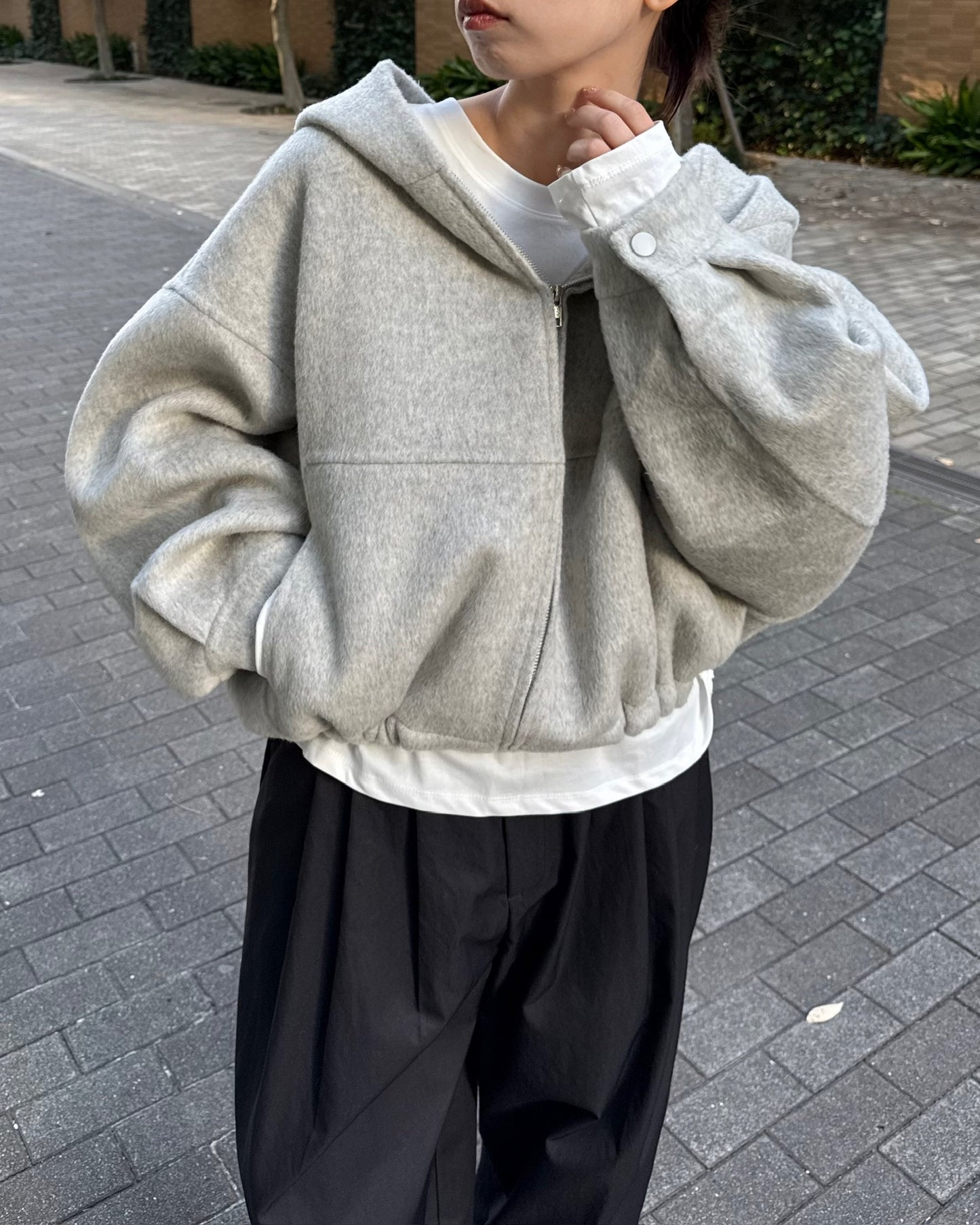 ボリュームウールパーカー2228