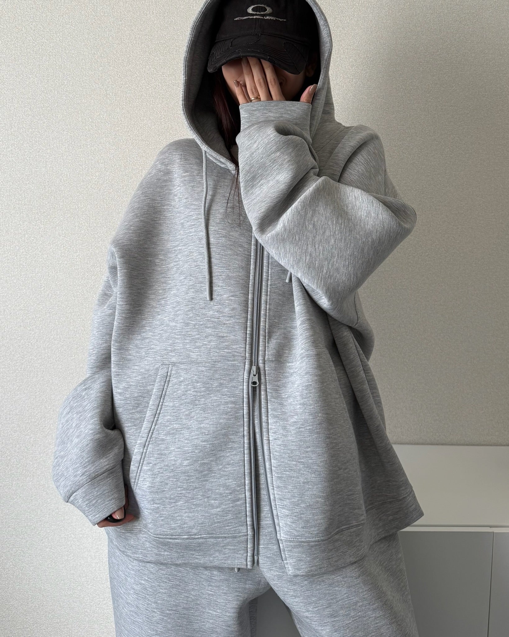 【完売品】rimir スウェットプルオーバー　グレー Lajour｜裏起毛 レイヤード風スウェットプルオーバー | Rakuten