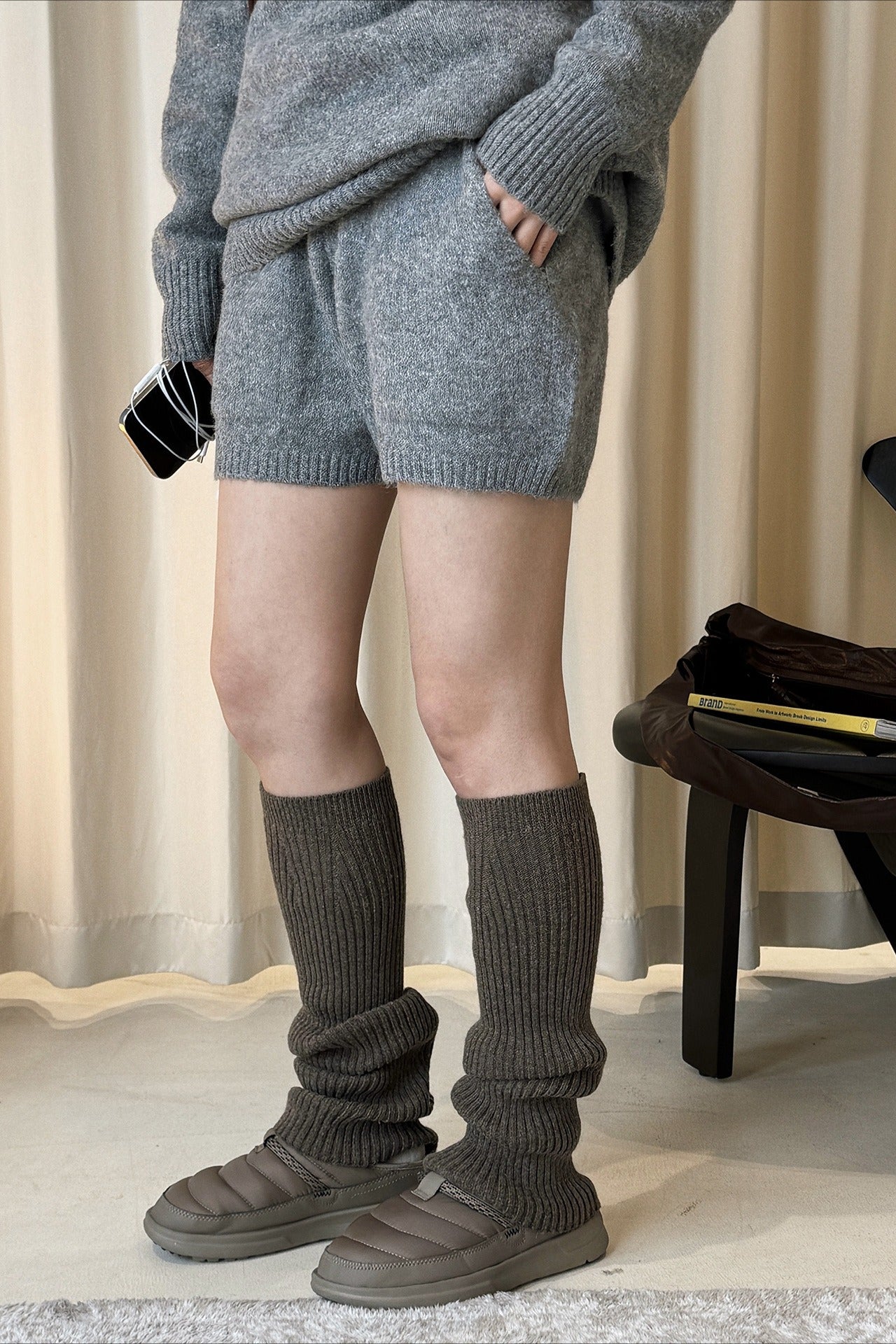 ニットトップ ショートパンツ セットアップ 2266