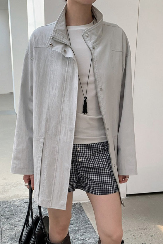 OVERSIZED STAND COLLAR JACKET 2321