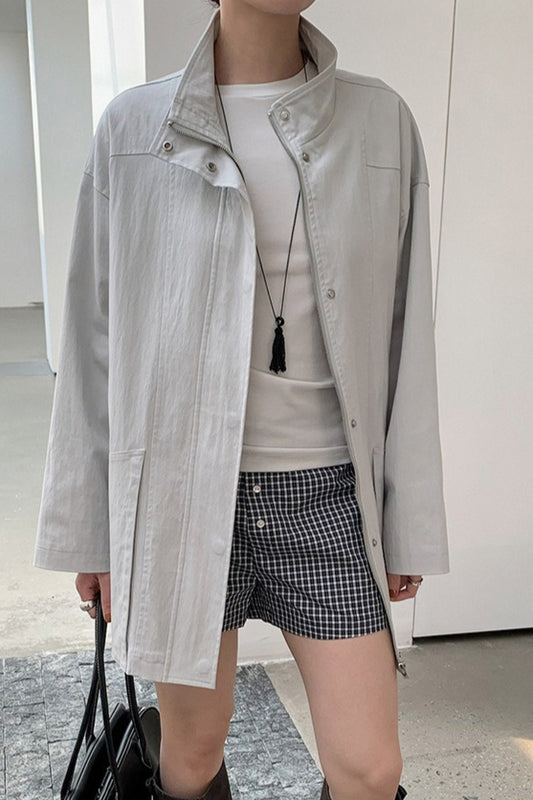 OVERSIZED STAND COLLAR JACKET 2321