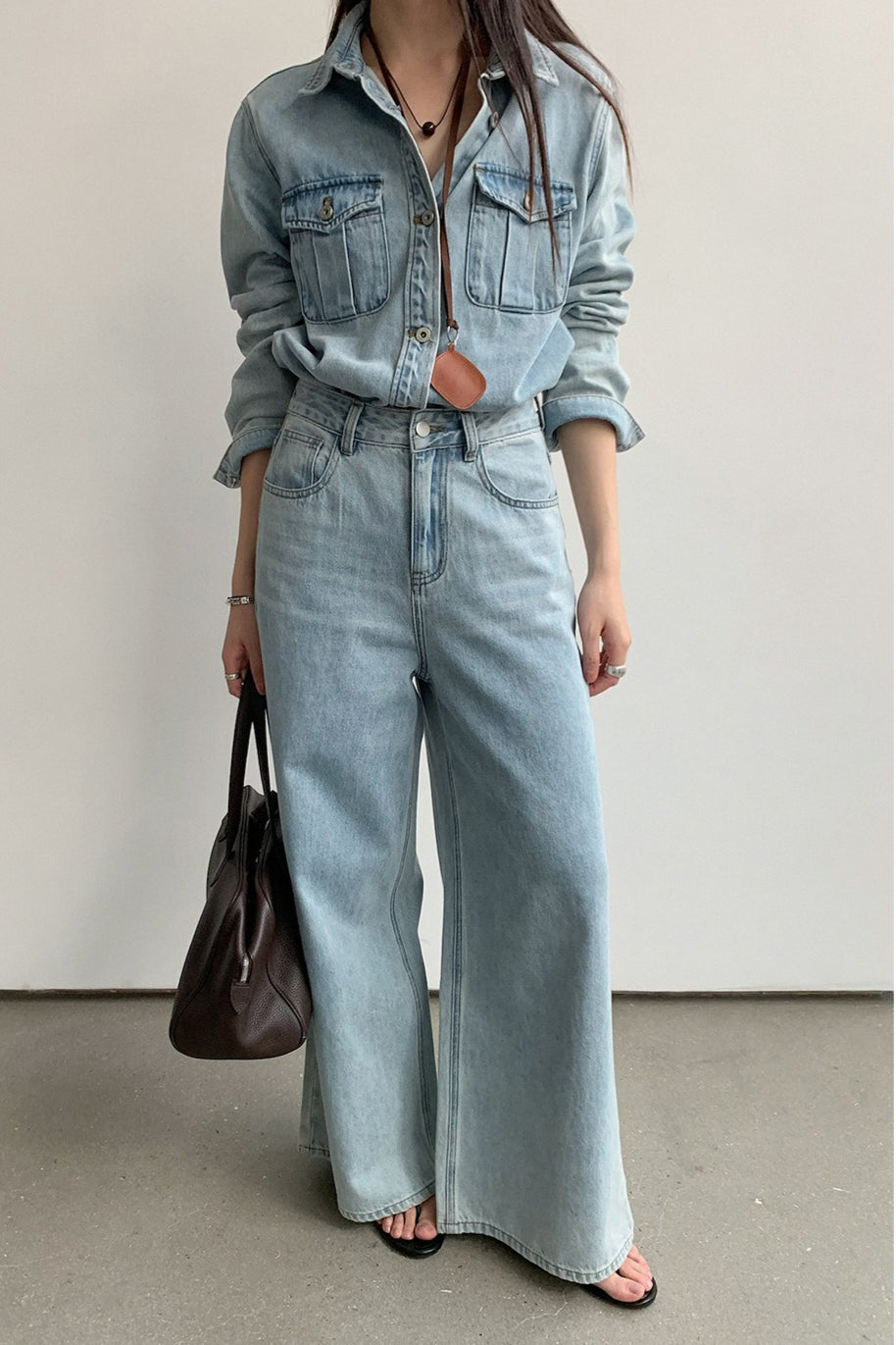 DOUBLE POCKET DENIM SHIRT 2305