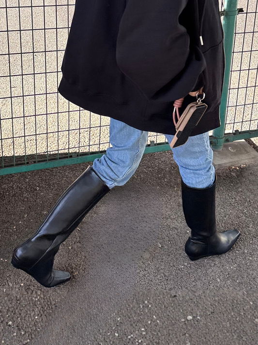 SQUARE TOE LONG BOOTS × ai05