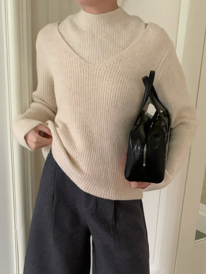 レイヤードプチハイネックニット 2210