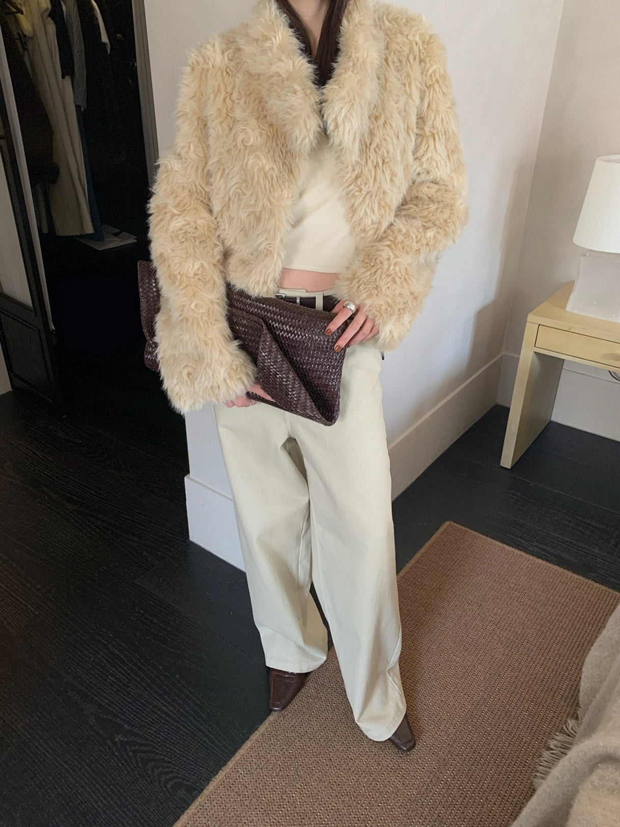 FLUFFY ECO FUR COAT 2501