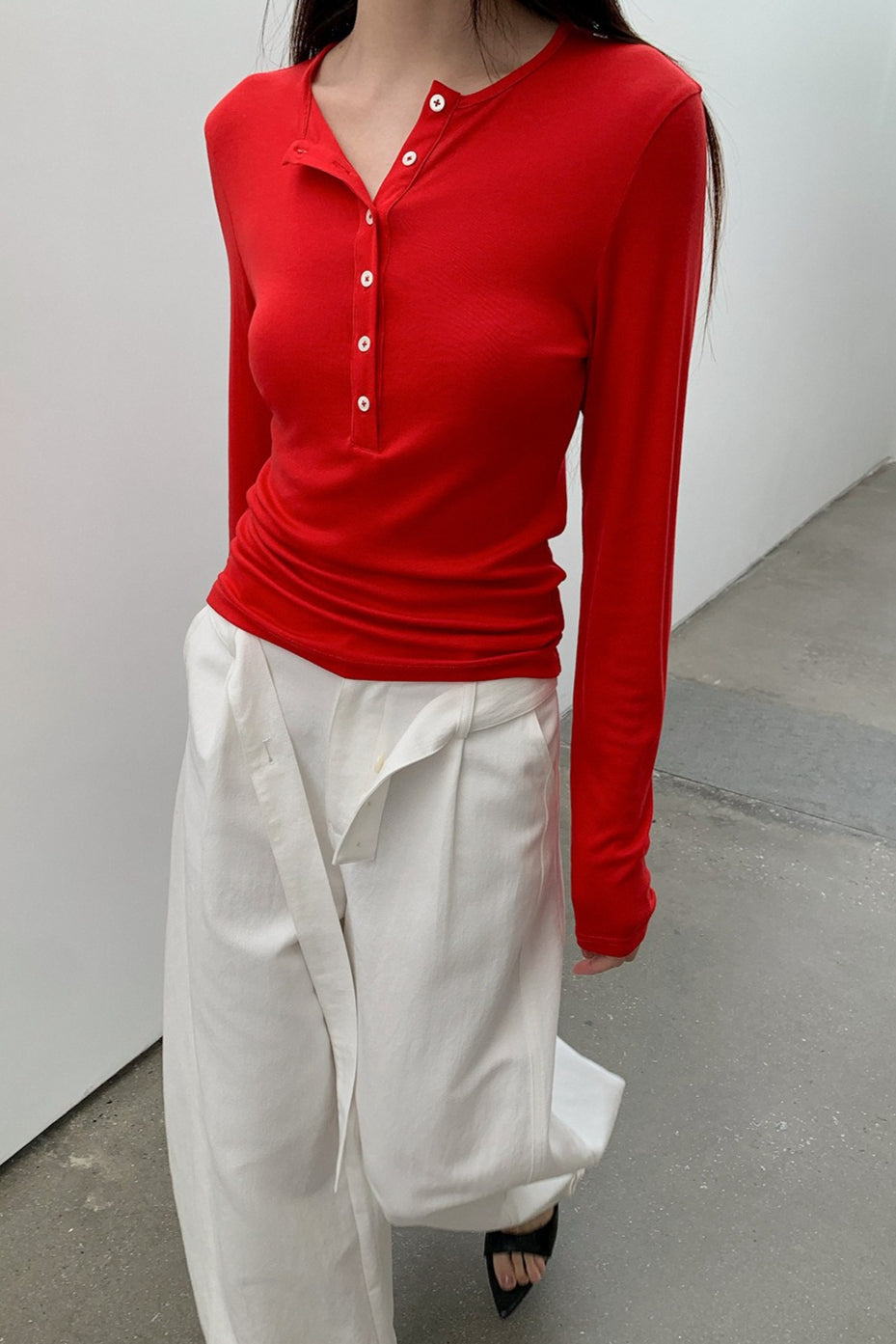BUTTON HENLEY TOP 2314