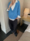 MOHAIR DEEP V-NECK KNIT 2465