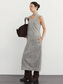 SUEDE TIE-NECK SLEEVELESS ONEPIECE 2125