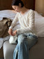 SHEER VELVET LACE V-TOP 2470