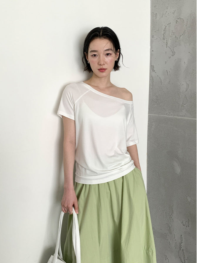 ボートネックTシャツ 2074