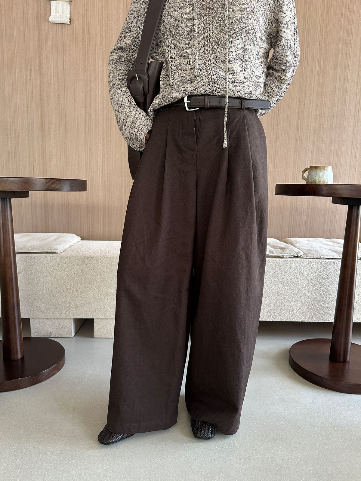 BELTED WIDE PANTS 2483